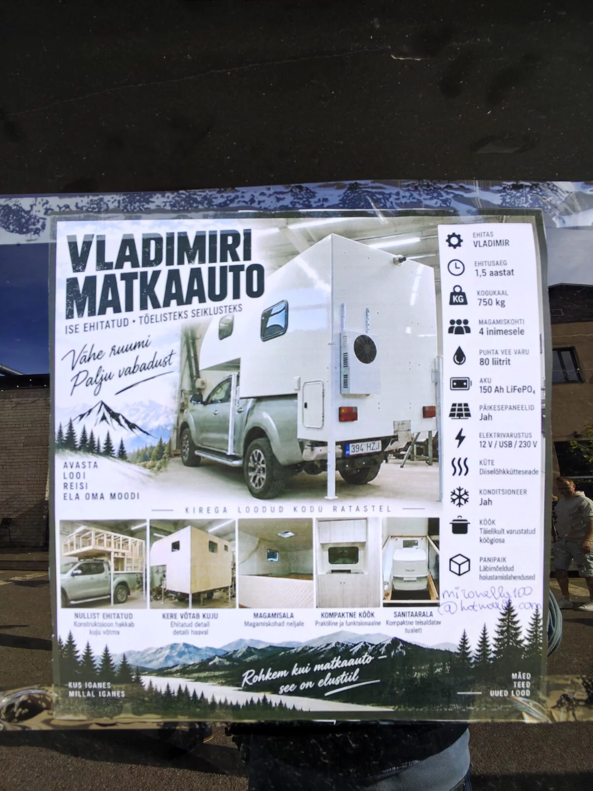 Poster with the camper specifications