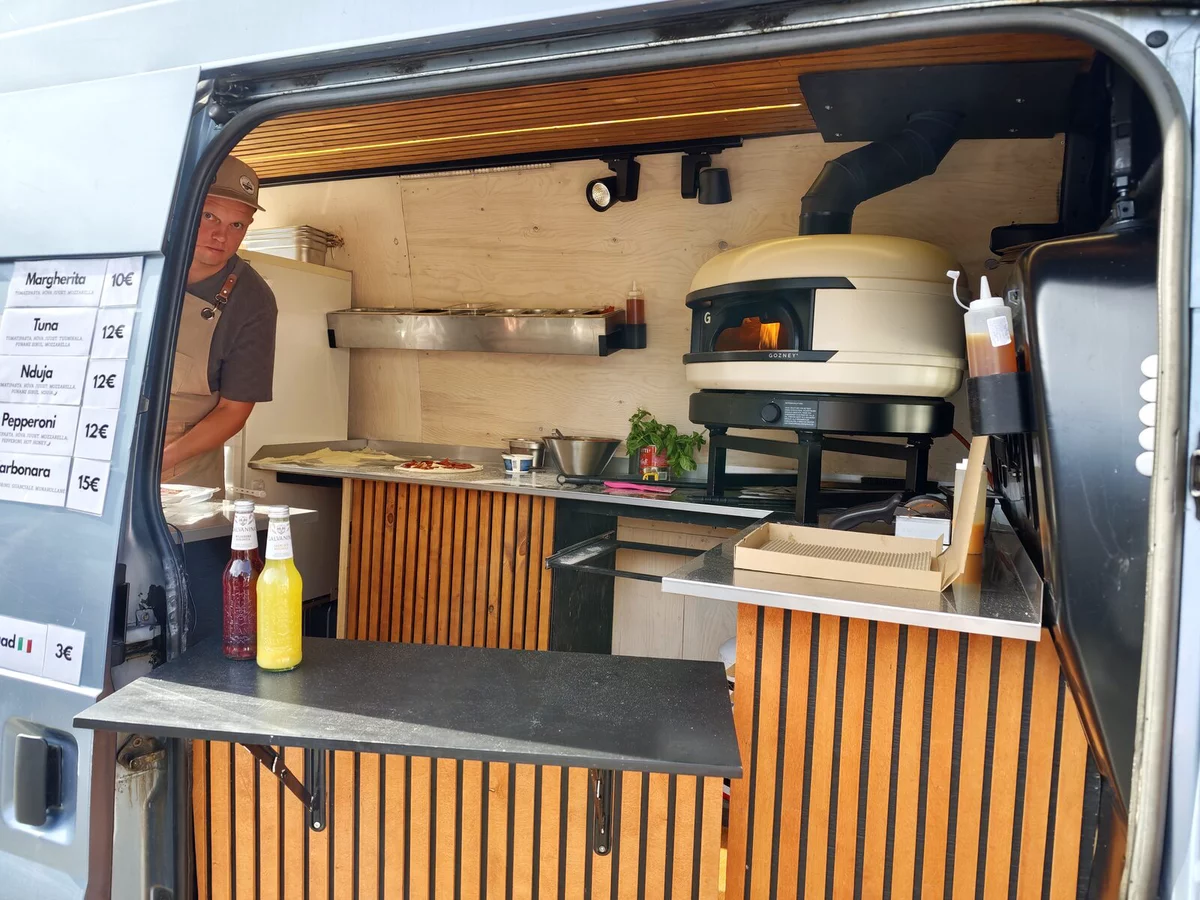 Pizza van with a Gozney wood-fired oven
