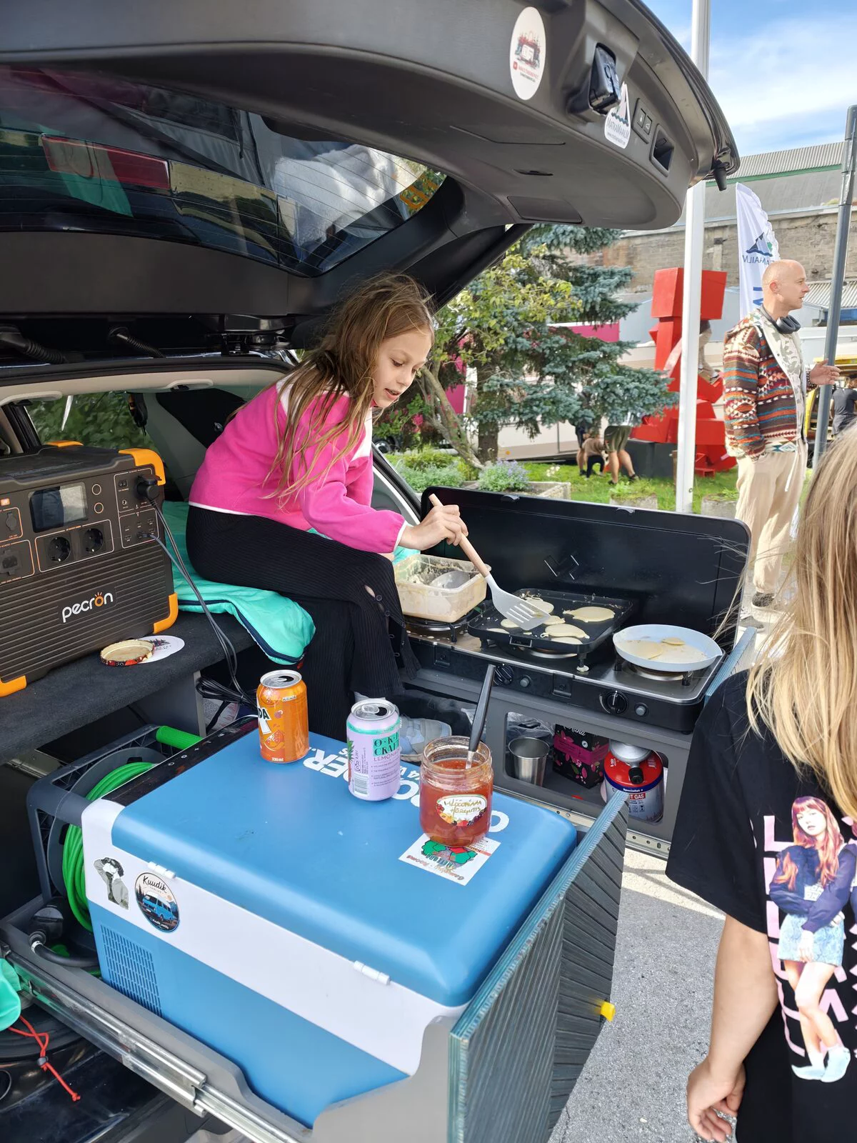 Kitchen in a crossover boot with a portable power station